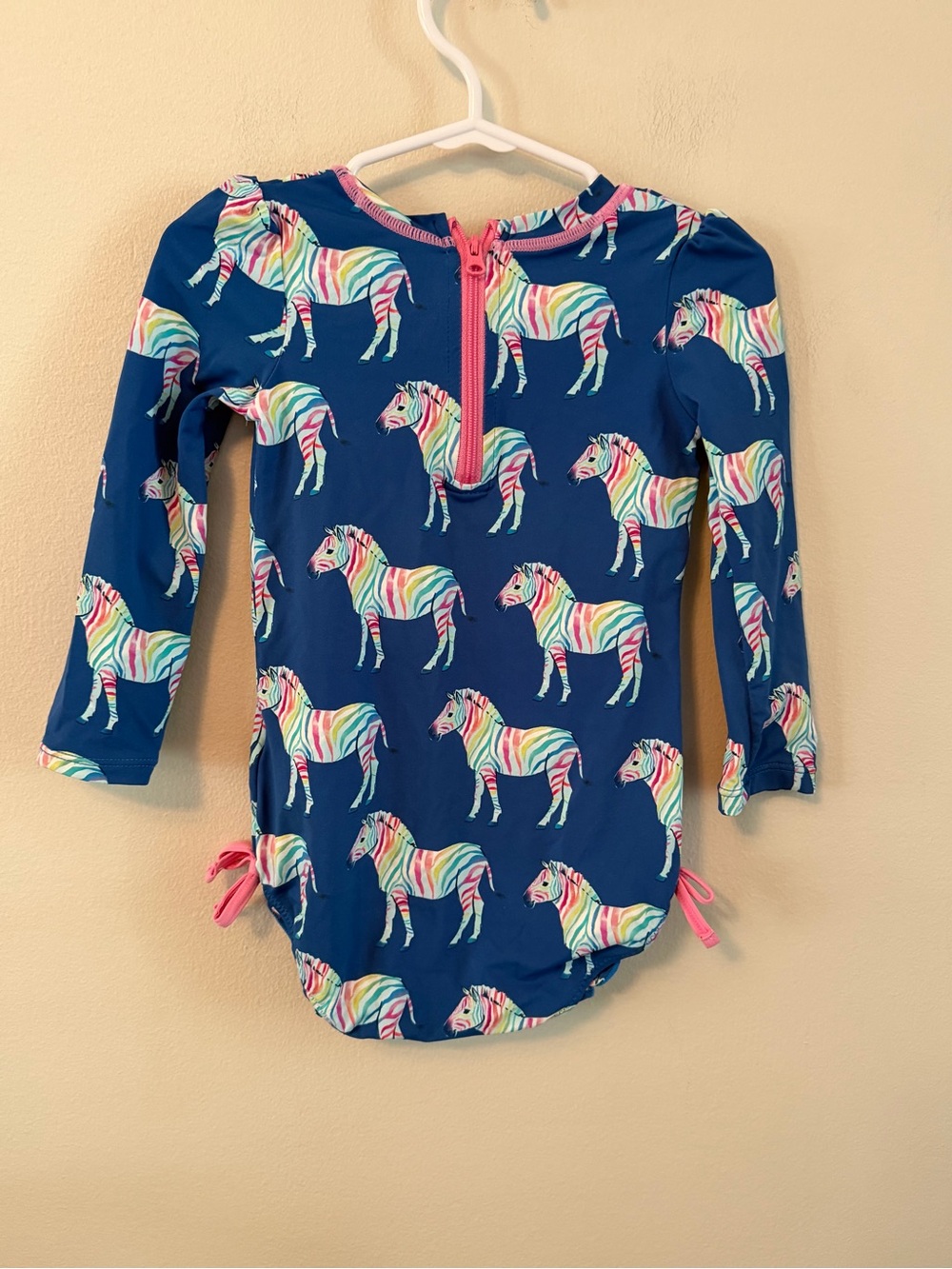 Hatley Navy Rainbow Zebra Long-Sleeve Swim Suit - Picture 2 of 3